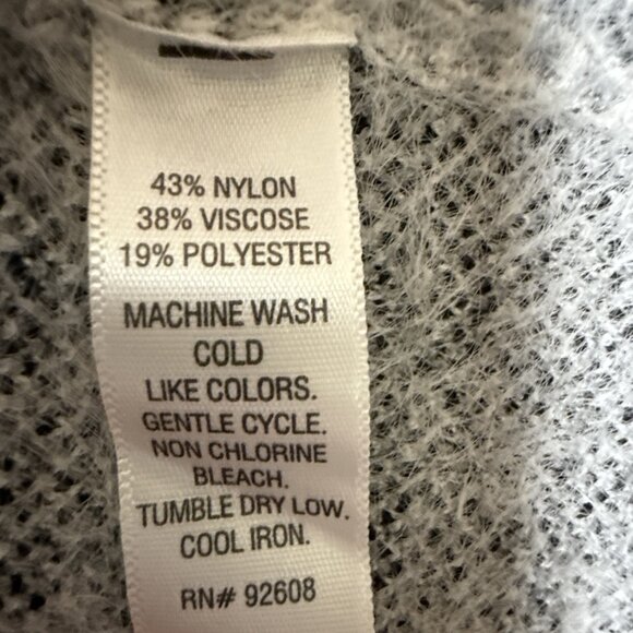 Passports Women's White & Gray Open Front Cardigan Sweater Size XL Cozy Soft - Picture 4 of 7